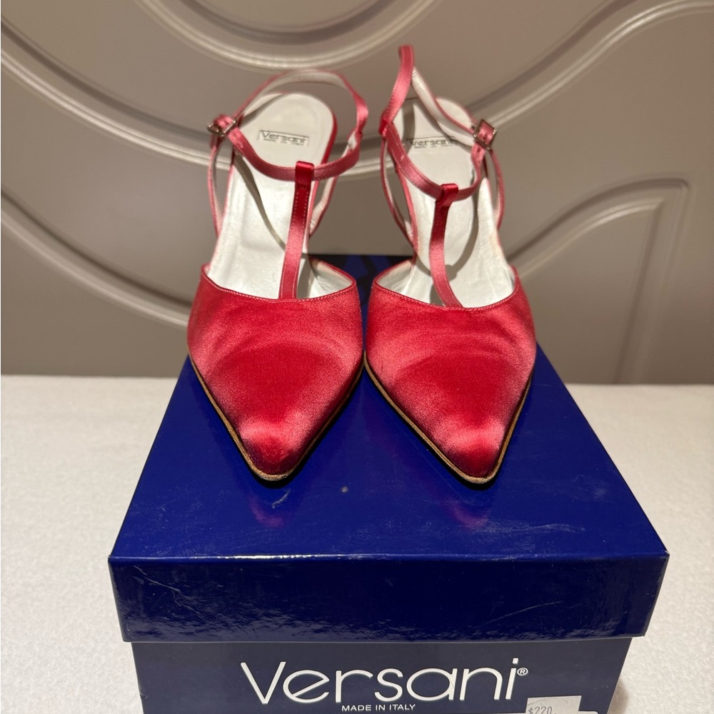 Versani Women's Pink Satin Heels